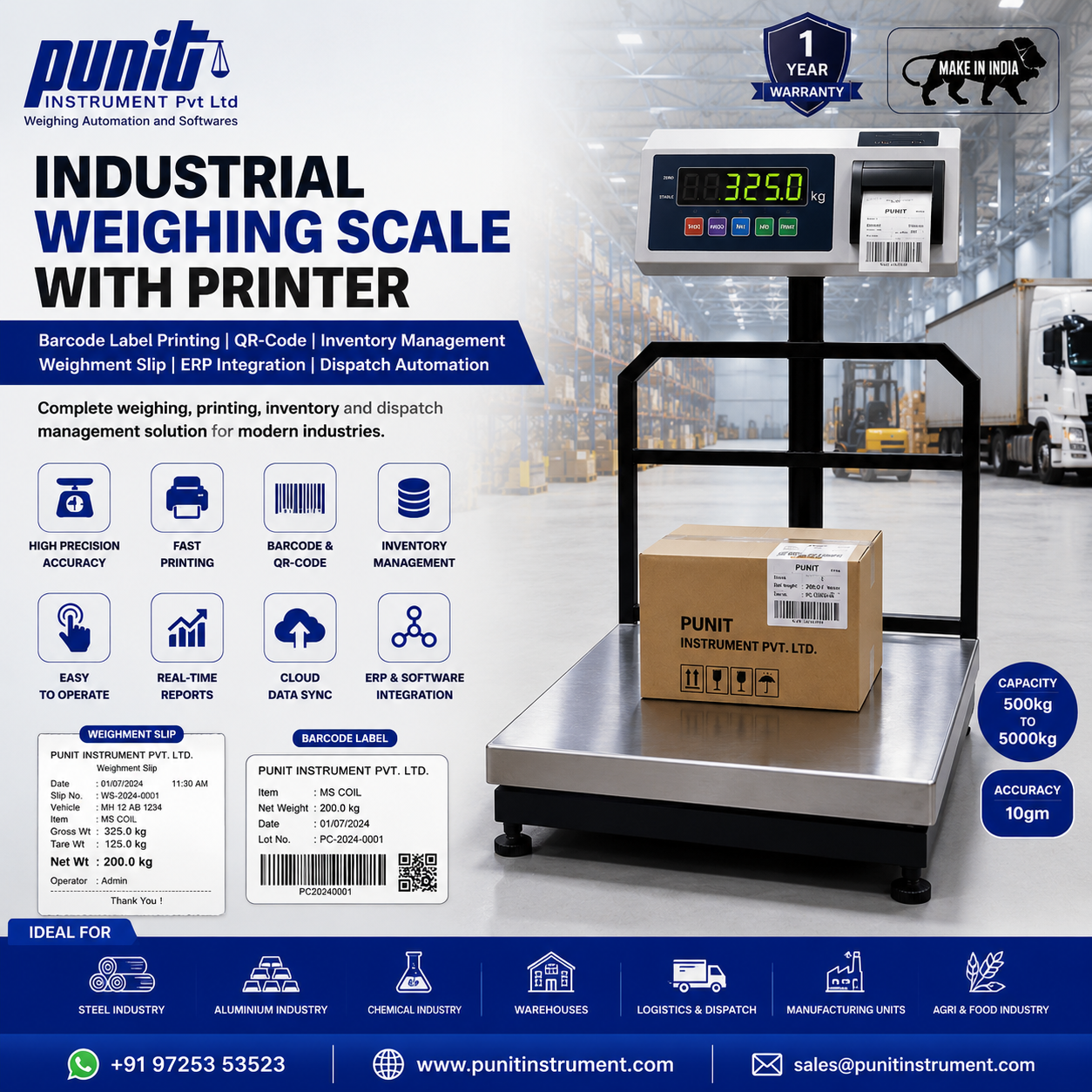 industrial weighing scale with printer
