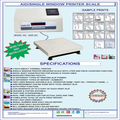 Receipt Printing Platform Weighing Scale - Image 5