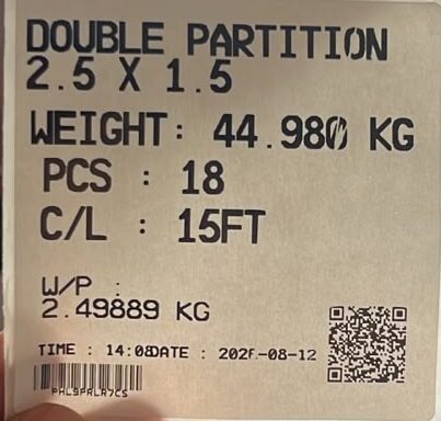 SPM Extrusion aluminium pipe section weighing label with cut length pieces weight QR barcode